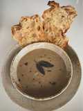 Woodland Soup with Artichokes, Chestnuts, Mushies and Miso