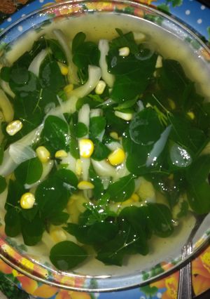 Foto resep Sayur bening Daun Kelor, Jagung manis dan jamur