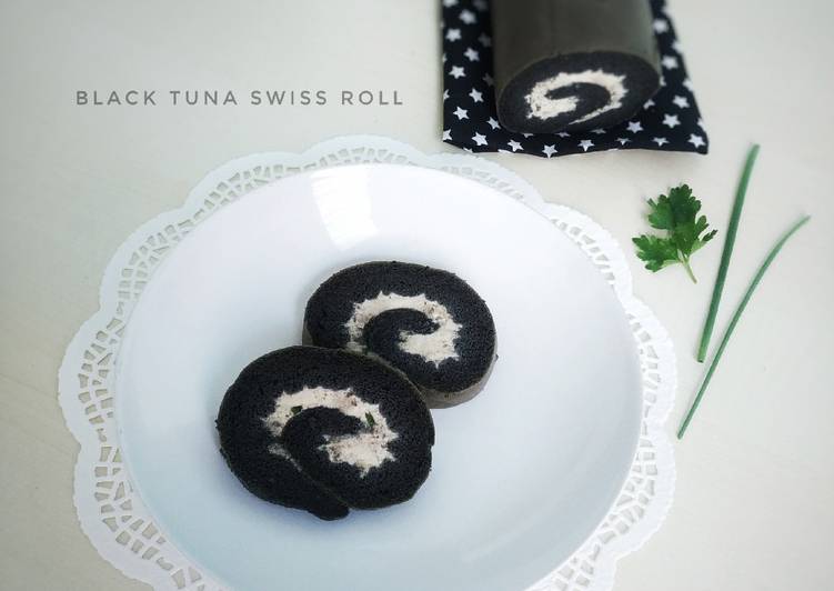Cara Gampang Membuat Black Tuna Swiss Roll Anti Gagal
