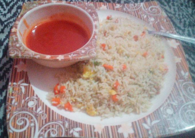 How to Make Award-winning Egg fried rice with Red sauce