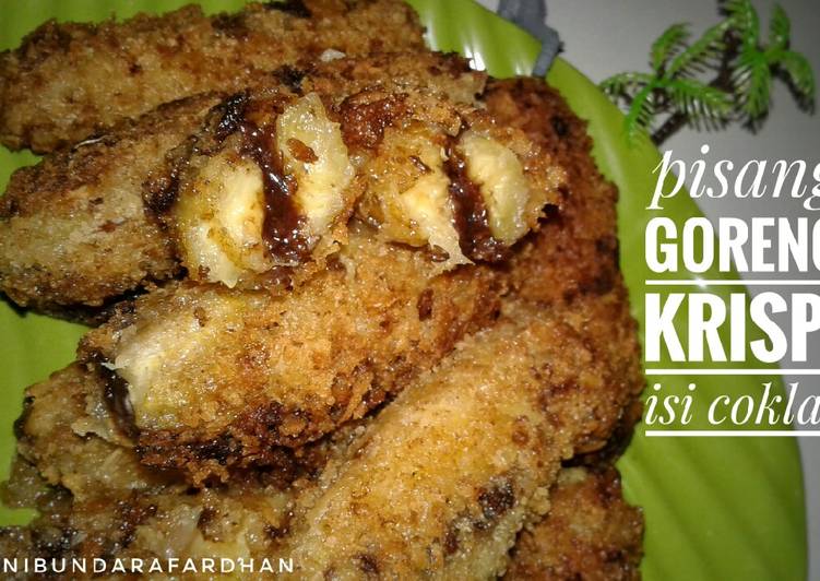 Pisang goreng krispi isi coklat