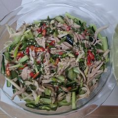 Chicken salad with mint and toasted sesame seeds A picture of Chicken salad with mint and toasted sesame seeds.