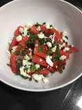 Watermelon salad with mint and feta