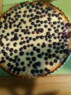 Una foto de Kuchen de Yogurt y Arándanos