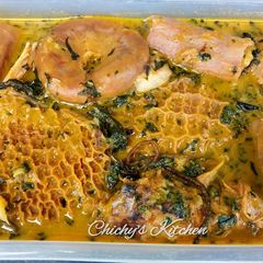 A picture of Ofe Onugbu (Bitterleaf soup).