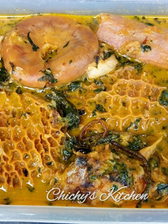 A picture of Ofe Onugbu (Bitterleaf soup).
