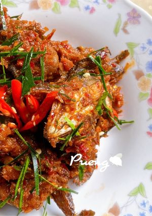 รูปของ ปลาช่อนราดพริกกะปิหวาน 🦐🐟🌶