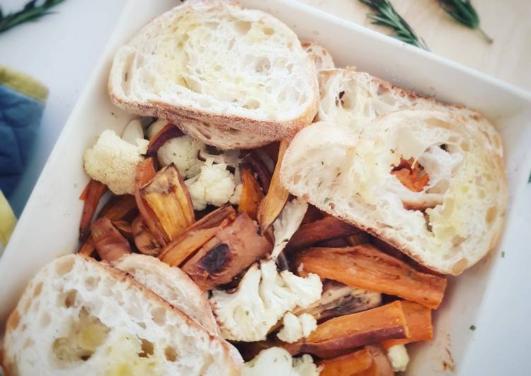 Steps to Make Ultimate Roast cauliflower and sweet potatoes