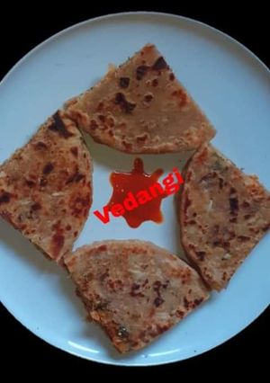 A picture of Cabbage Oats Stuffed Paratha.