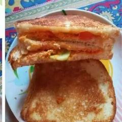 A picture of Today morning breakfast Malai sandwiches.