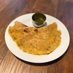 Vegan Chilla/ Chickpea flour pancake A picture of Vegan Chilla/ Chickpea flour pancake.