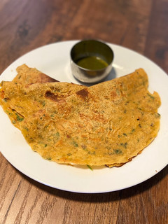 A picture of Vegan Chilla/ Chickpea flour pancake.