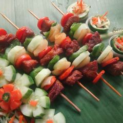 A picture of Muttun shashlik/ Muttun Salad kebab ♥ (Fusion of mine).