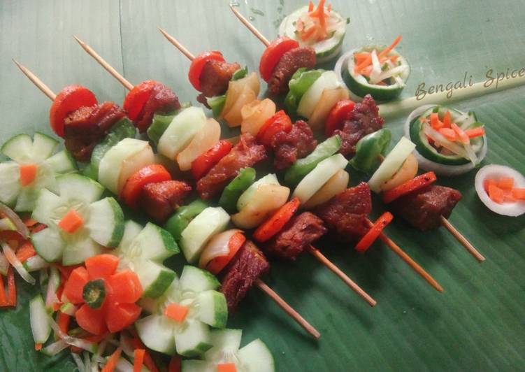 Muttun shashlik/ Muttun Salad kebab ♥ (Fusion of mine)