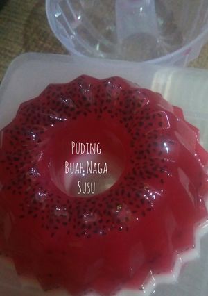 Foto resep Puding Buah Naga Susu 🍮