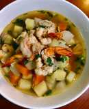 Súp rau củ với tôm sú 🦐