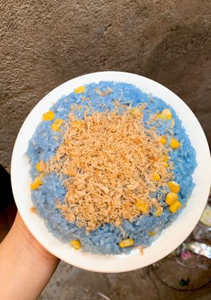 Hình của món Xôi hoa đậu biếc.