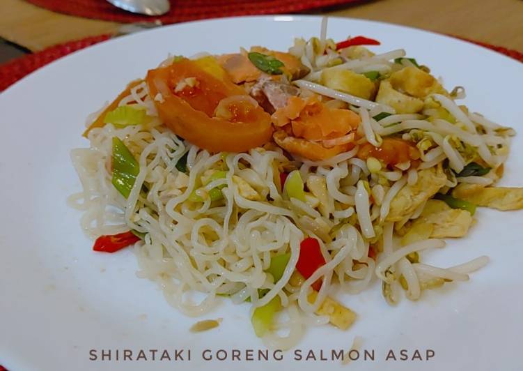 Mie Shirataki Goreng Salmon Asap.👩‍🍳👩‍🍳