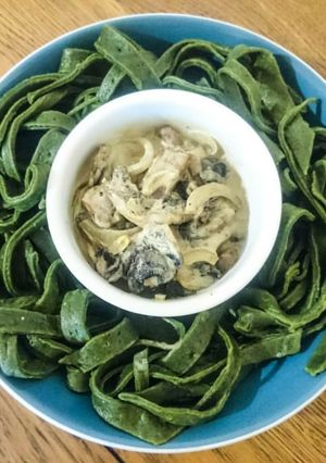 Une photo de Fettuccini à la spiruline