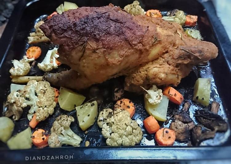 Cara Gampang Menyiapkan Ayam kampung oven bumbu ungkep Anti Gagal