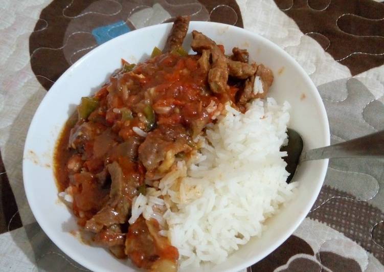 Simple Way to Make Super Quick Homemade Fried wet Beef with rice