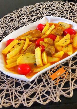 عکسی از دستور خورشت سیب زمینی