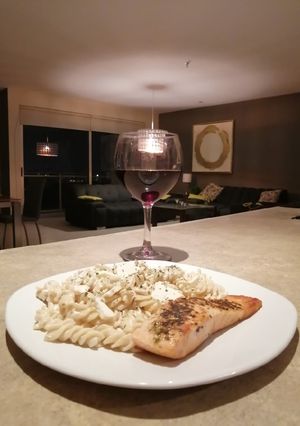 Una foto de Pasta alfredo
