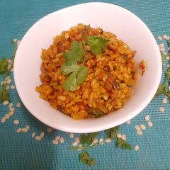 A picture of Dhabewali Dadima (Grandma) Style Amritsari Sukhi Urad Dal -- A revived recipe from N.Indian Kitchen.