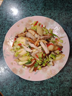 筊白筍豆干炒雞肉 的食譜成品照片