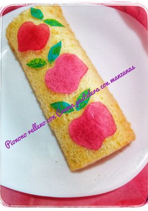 Una foto de Brazo gitano relleno de crema pastelera de manzana