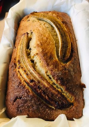 A picture of Banana Bread 🍞🍌🍶🥛.