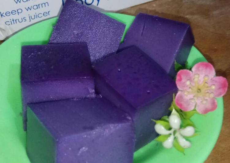Cara Gampang Menyiapkan Puding ubi ungu (lembut creamy) Anti Gagal