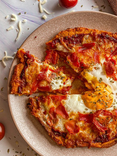 Una foto de Mini-pizza de boniato con huevo en AirFryer