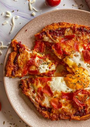 Una foto de Mini-pizza de boniato con huevo en AirFryer