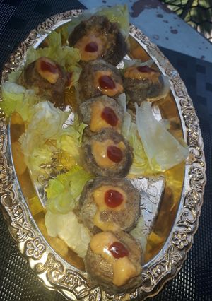 A picture of Mushroom keema kebabs.