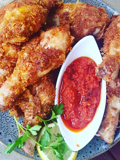 A picture of Gee's Spicy home made KFC chicken.