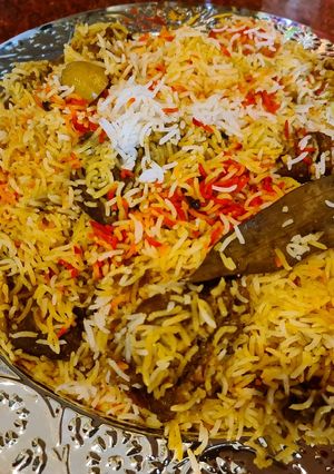 A picture of Mutton biryani.