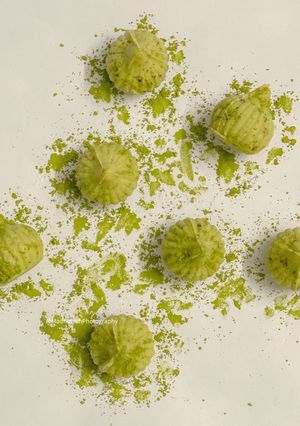 A picture of Matcha Modak.