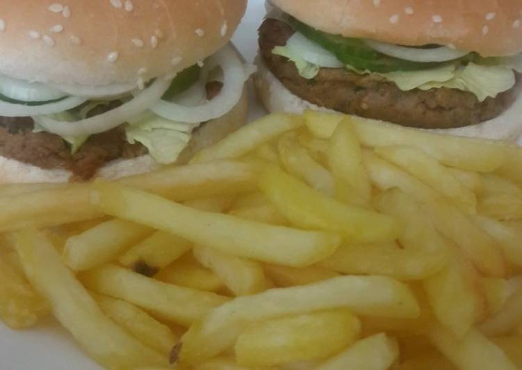 Recipe of Homemade Burger & french fries