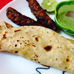 A picture of Chapati Seekh Kabab Roll.