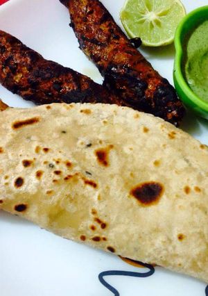 A picture of Chapati Seekh Kabab Roll.