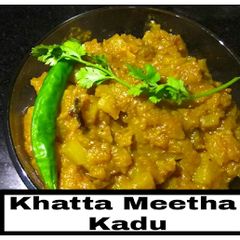 A picture of Sweet and Sour Pumpkin/Khatta Meeta Kaddu.