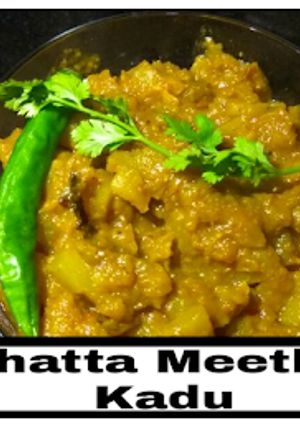 A picture of Sweet and Sour Pumpkin/Khatta Meeta Kaddu.