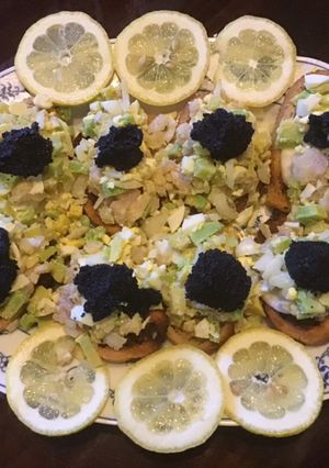 A picture of California Farm Trout Tartare Caviar.