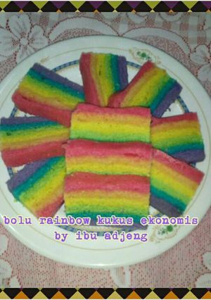 Foto resep Bolu Rainbow Kukus Ekonomis