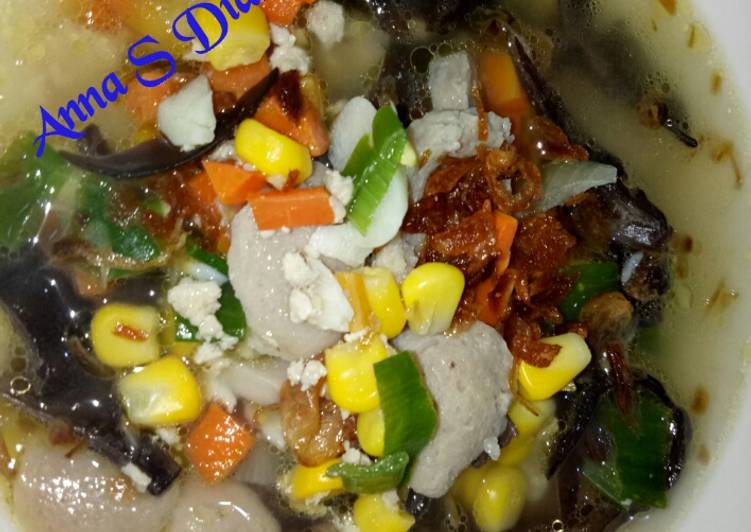 Resep Sup Kimlo Bakso+Ayam Cincang, Menggugah Selera