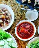 Thịt ba rọi nướng chấm sốt Hàn Quốc