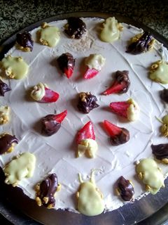 Una foto de Tarta queso-crema y arroz inflado