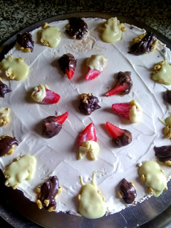Una foto de Tarta queso-crema y arroz inflado