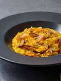 Risotto zafferano, funghi e bottarga